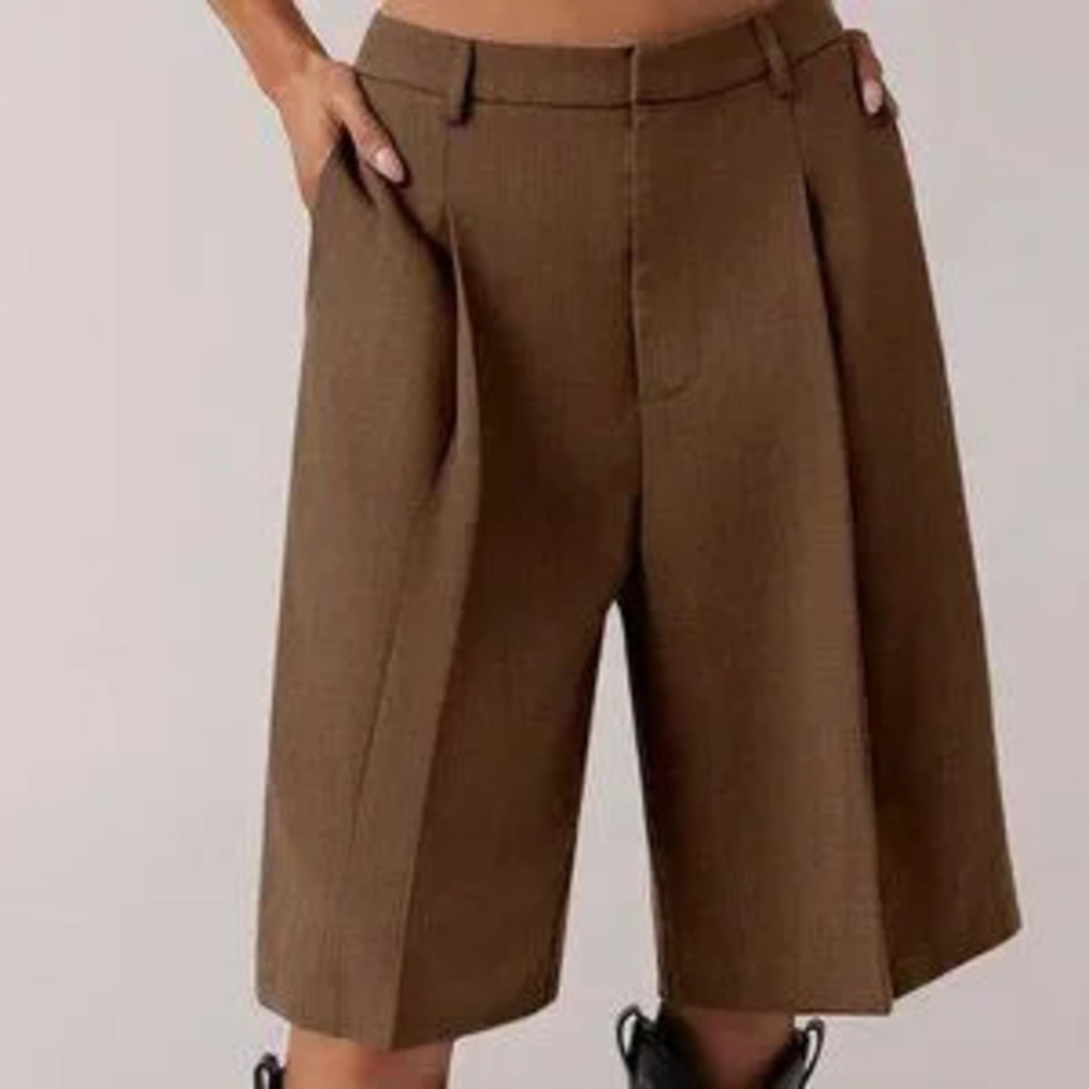 ZARA Brown Casual Women's Bermuda Shorts pants